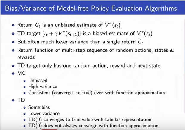 Bias-Variance-Of-Model-Free-Policy-Evaluation-Algorithm
