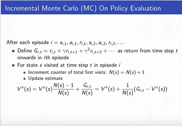 Incremental-MC-On-Policy-Evaluation