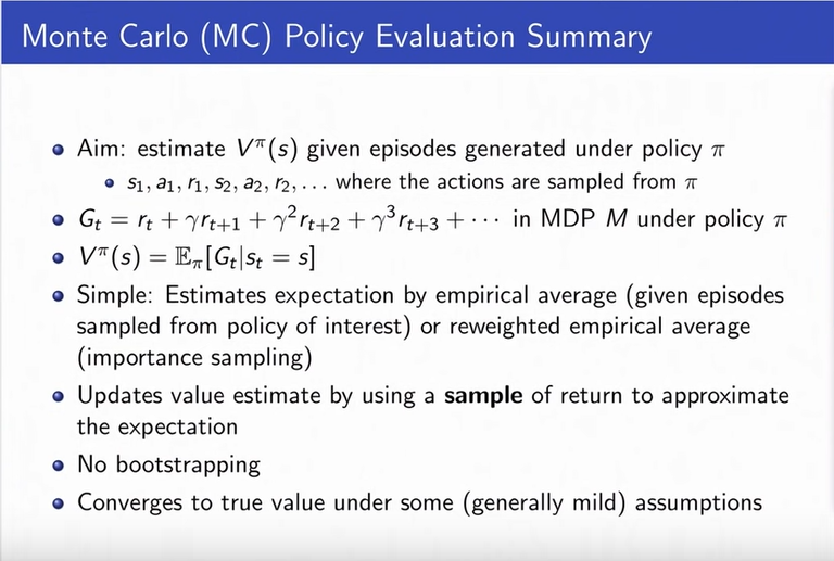 MC-Policy-Evaluation-Summary